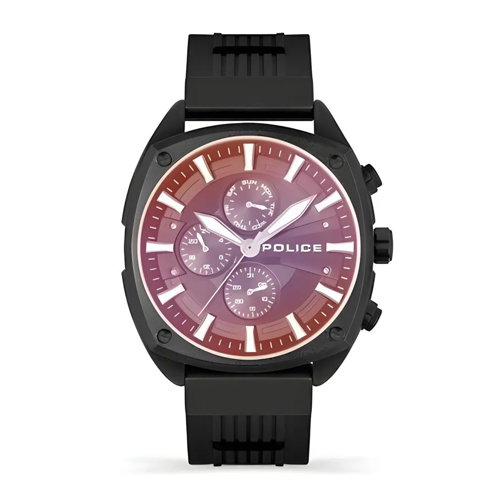 Police Men's Black Silicone Watch