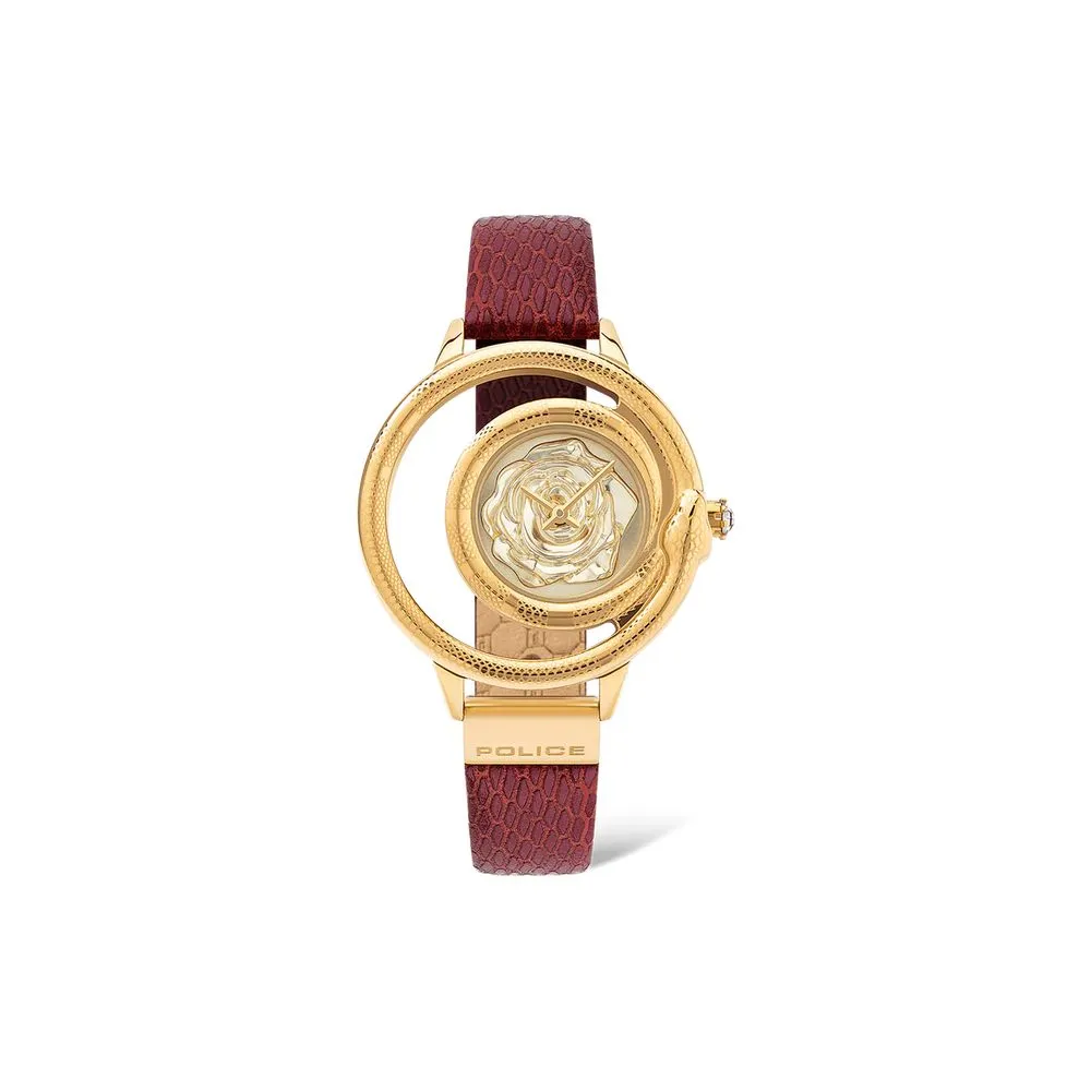 Police Women's Red Leather Watch