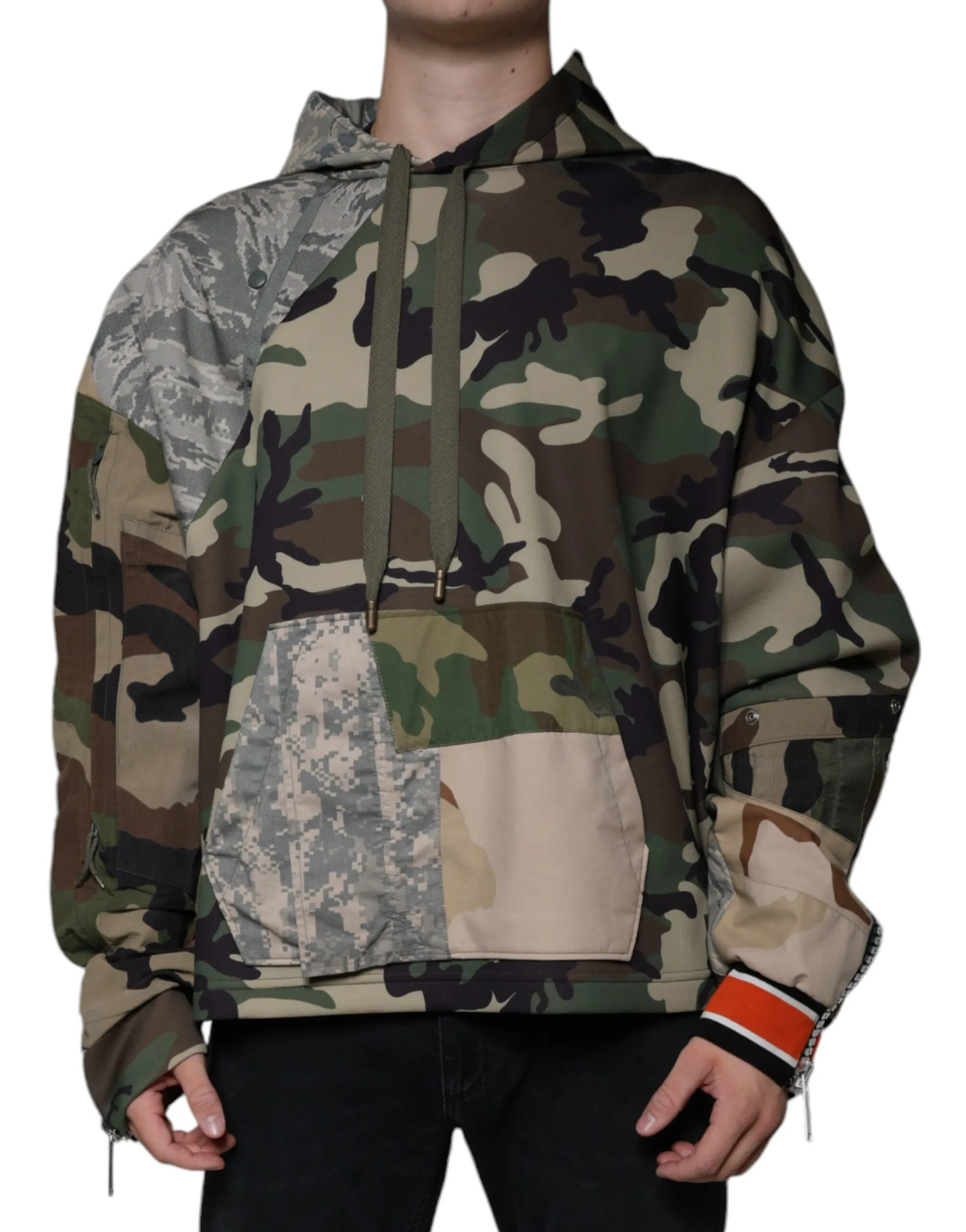 Dolce & Gabbana Men's Multicolor Camouflage Hooded Sweatshirt Sweater