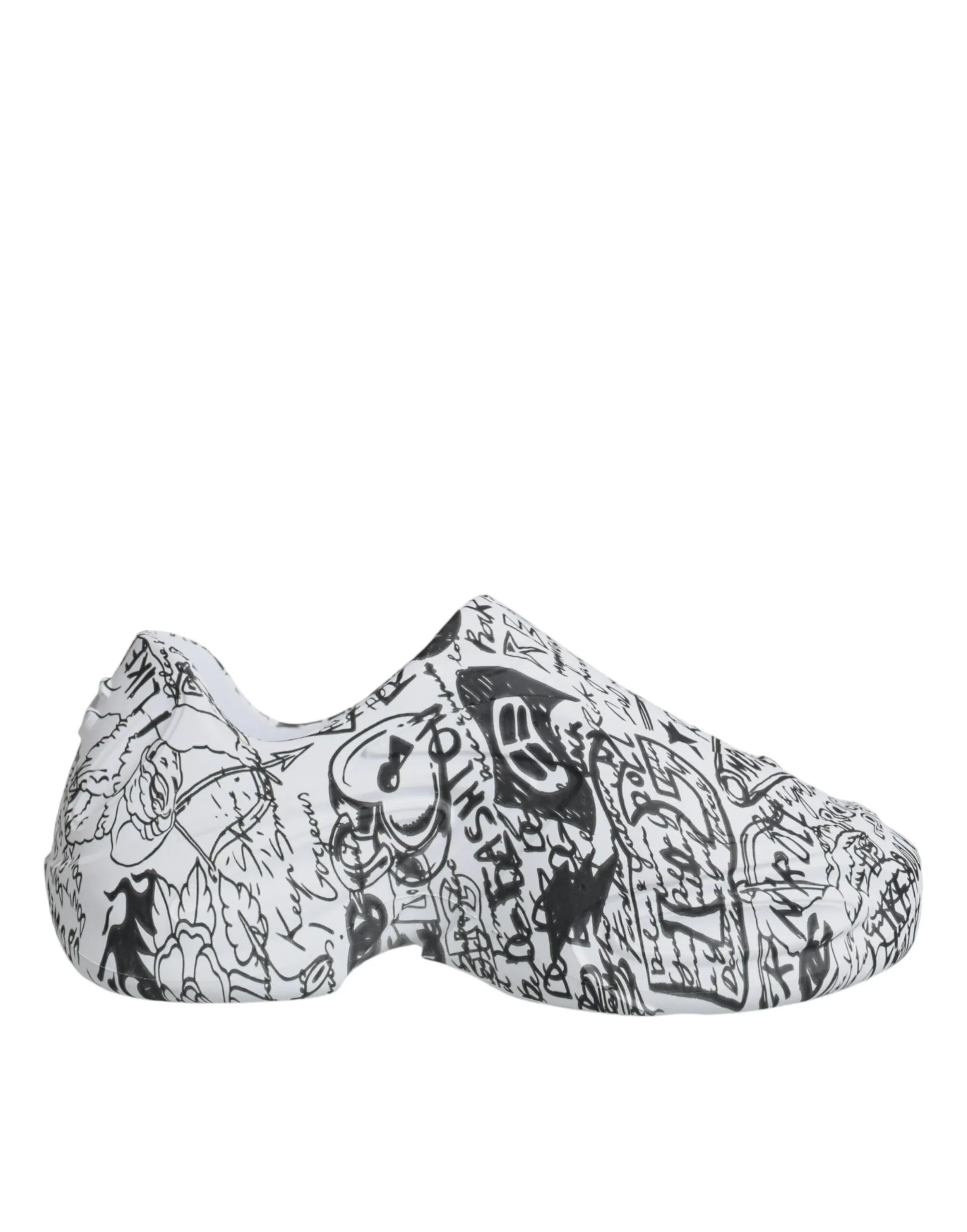 Dolce & Gabbana Men's White Black Graffiti Daymaster Sneakers Shoes