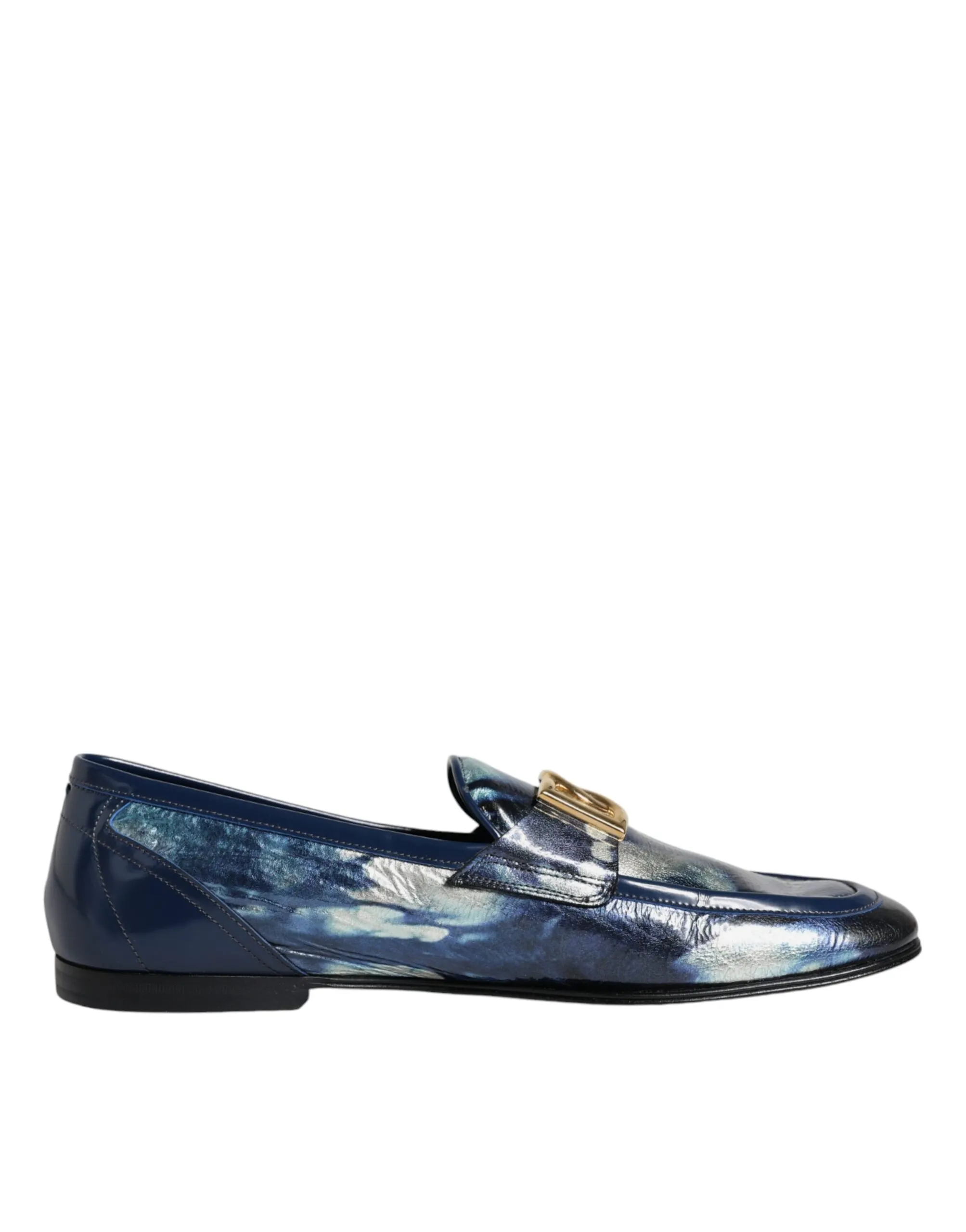 Dolce & Gabbana Men's Blue Tie Dye DG Loafers Formal Shoes