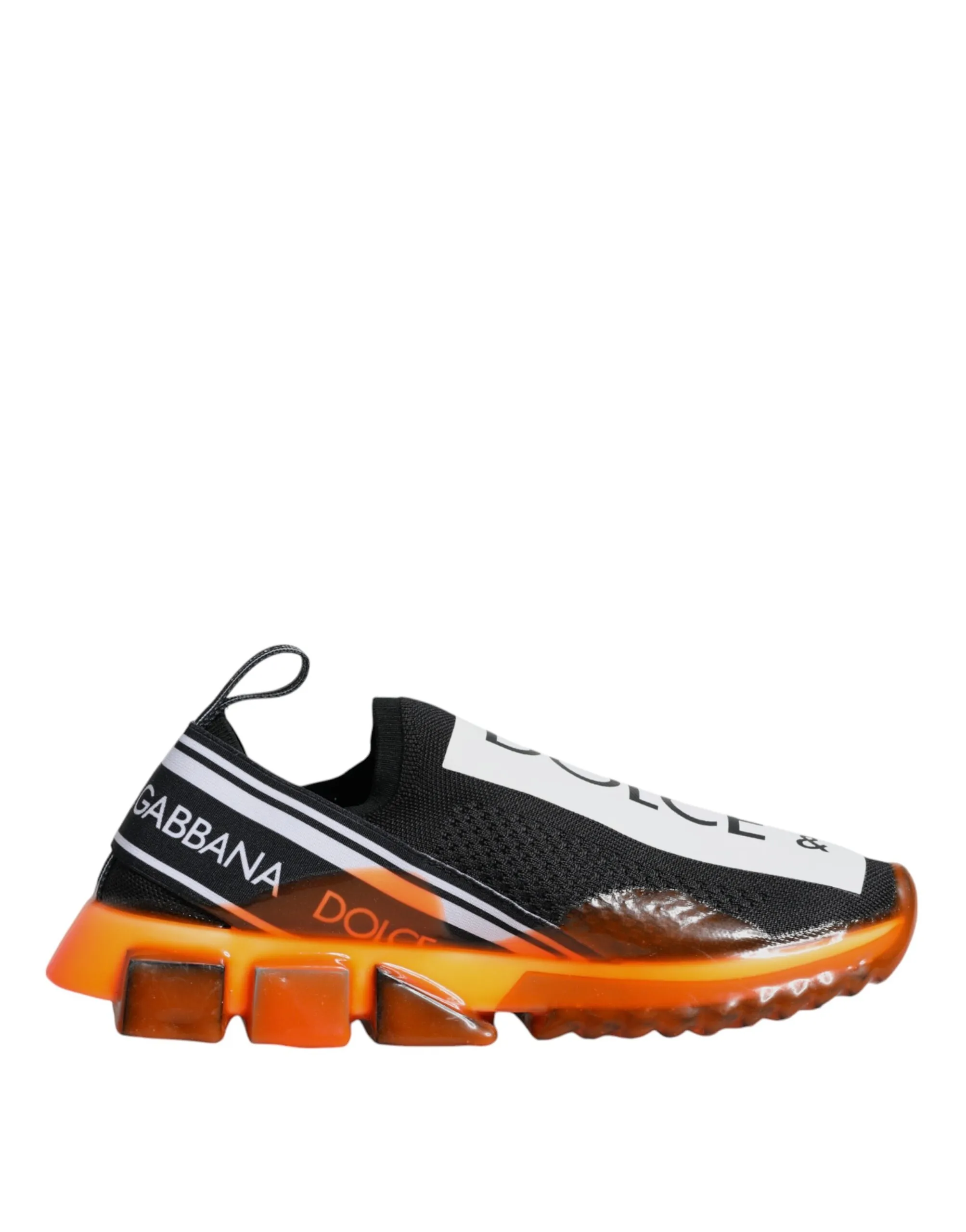 Dolce & Gabbana Men's Black Orange Sorrento Slip On Sneakers Shoes