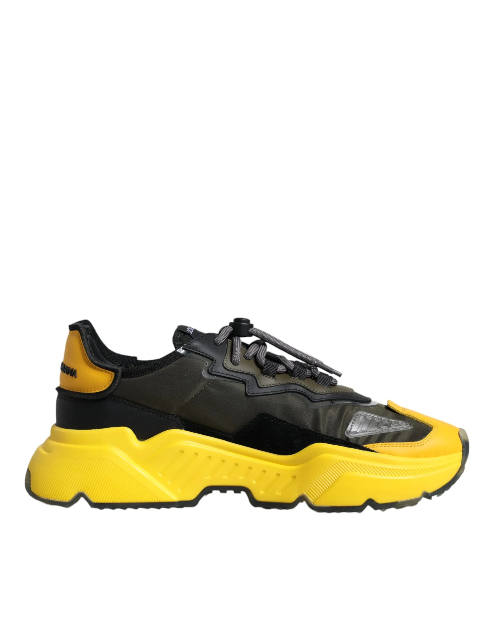Dolce & Gabbana Men's Black Yellow Leather Daymaster Sneakers Shoes