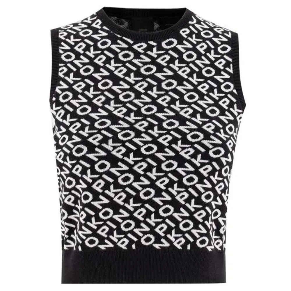 PINKO Women's Black Wool Tops & T-Shirt