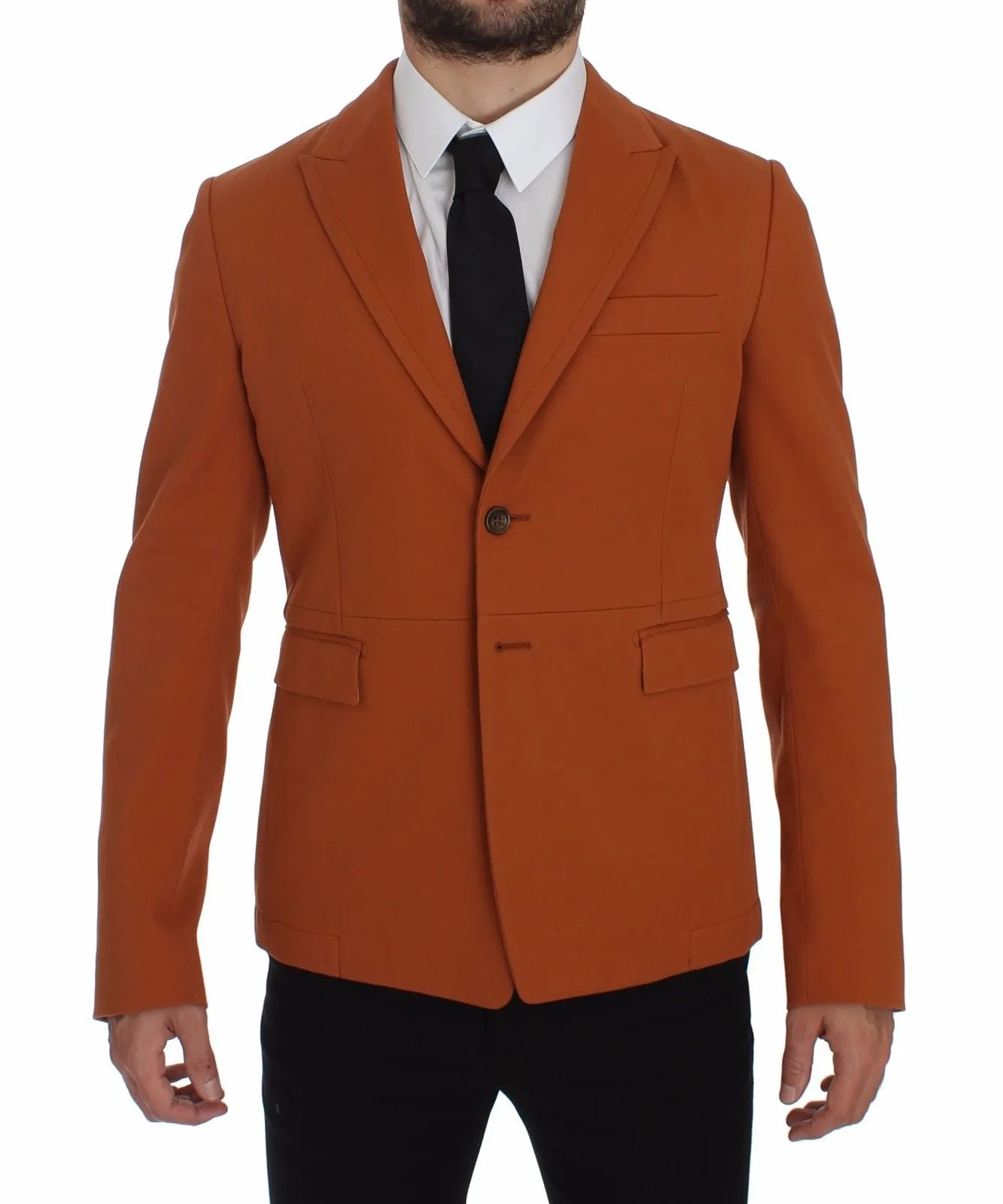 Dolce & Gabbana Men's Elegant Orange Casual Cotton Blend Blazer