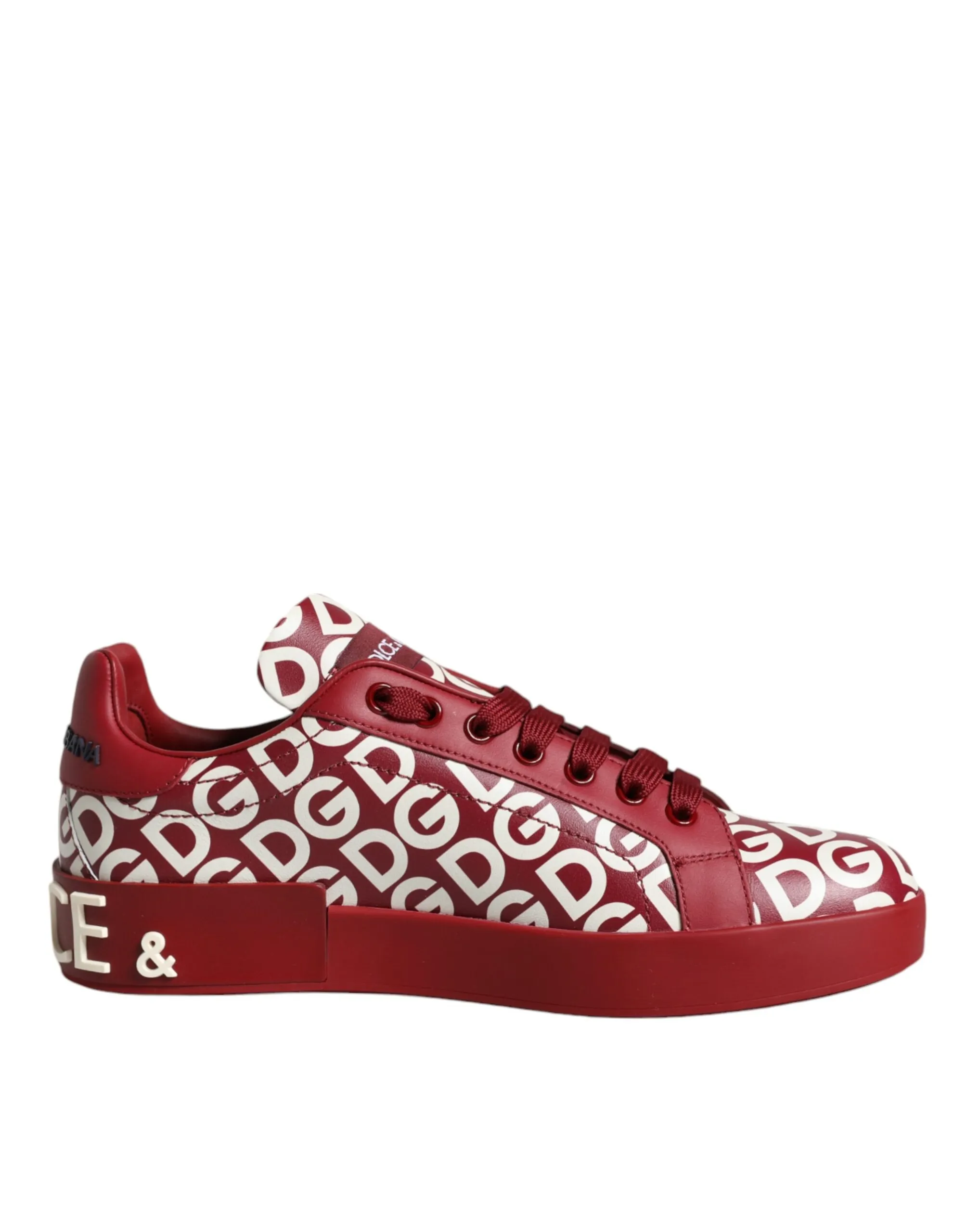 Dolce & Gabbana Women's White Red Leather DG Mania Sneakers Shoes