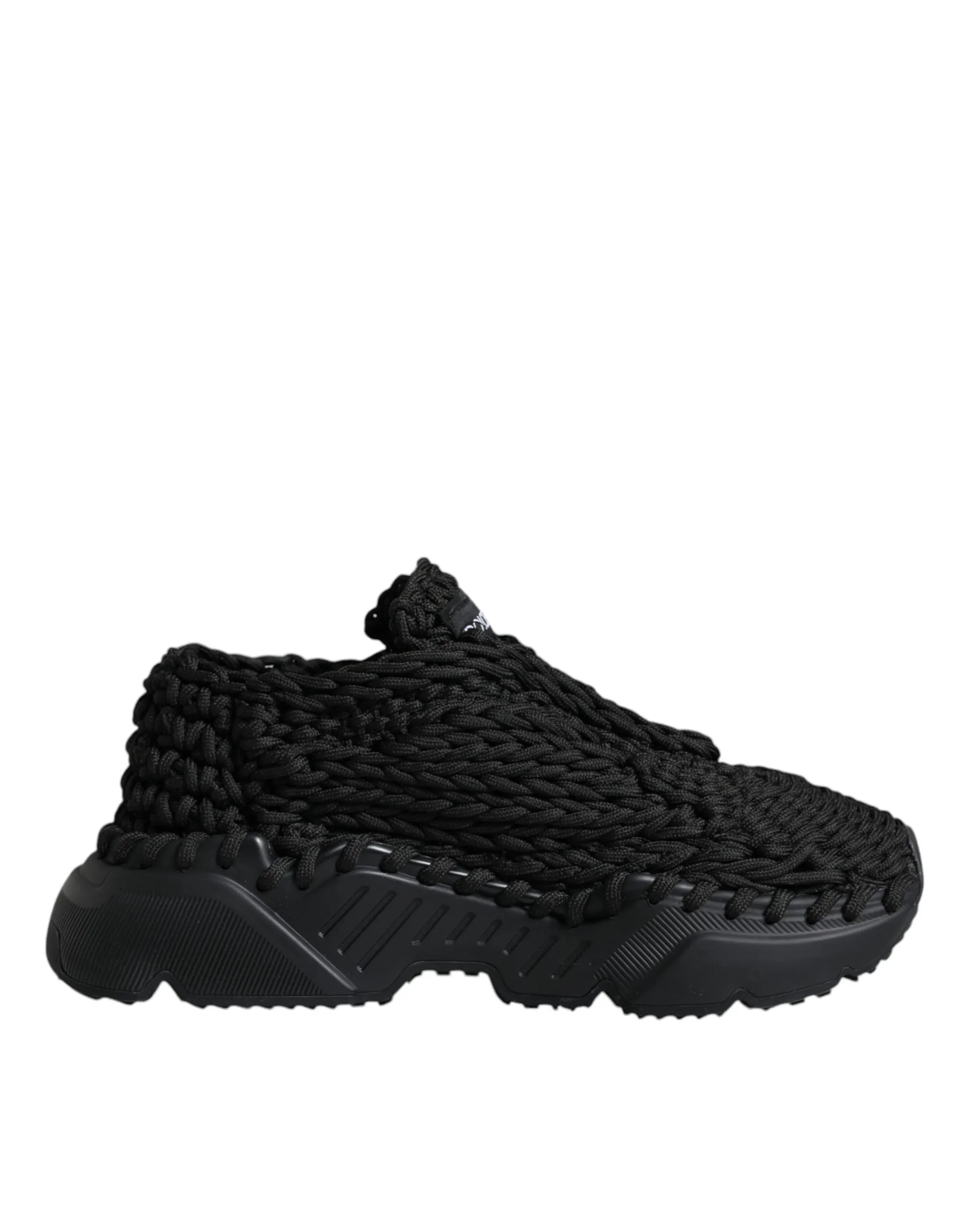 Dolce & Gabbana Women's Black Knitted Daymaster Sneakers Shoes