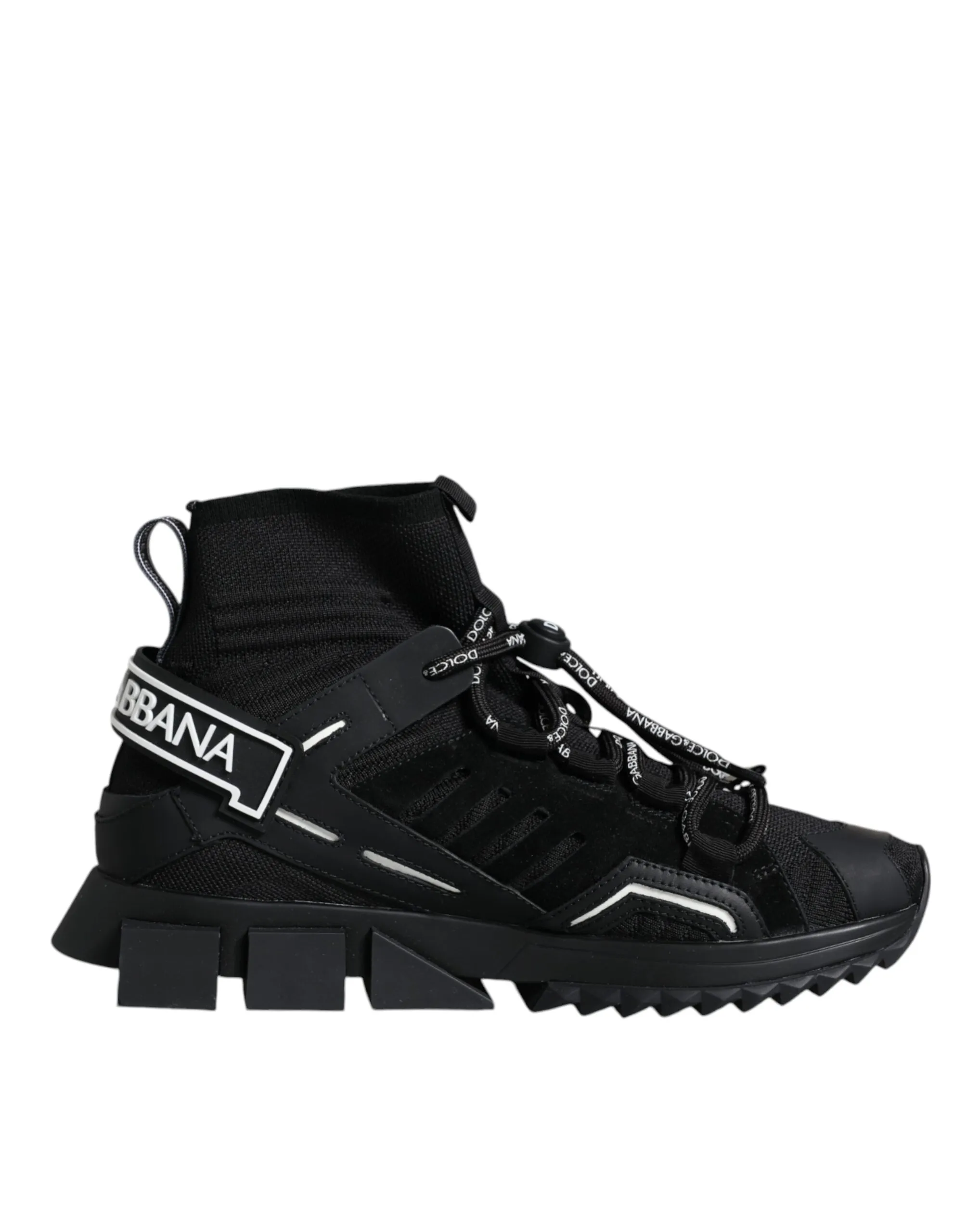 Dolce & Gabbana Women's Black Sorrento Socks Logo Sneakers Shoes