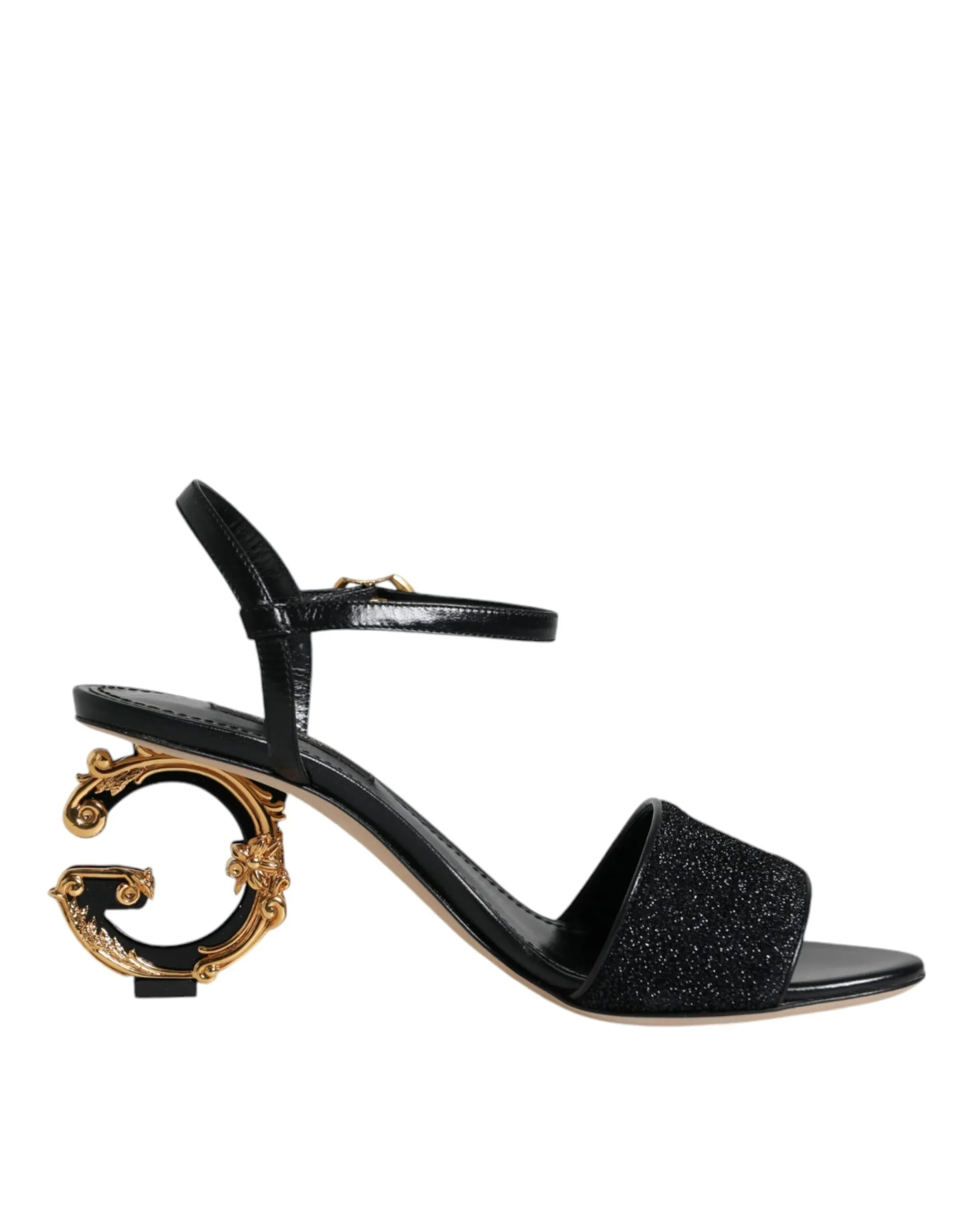 Dolce & Gabbana Women's Black KEIRA Heels Ankle Strap Sandals Shoes