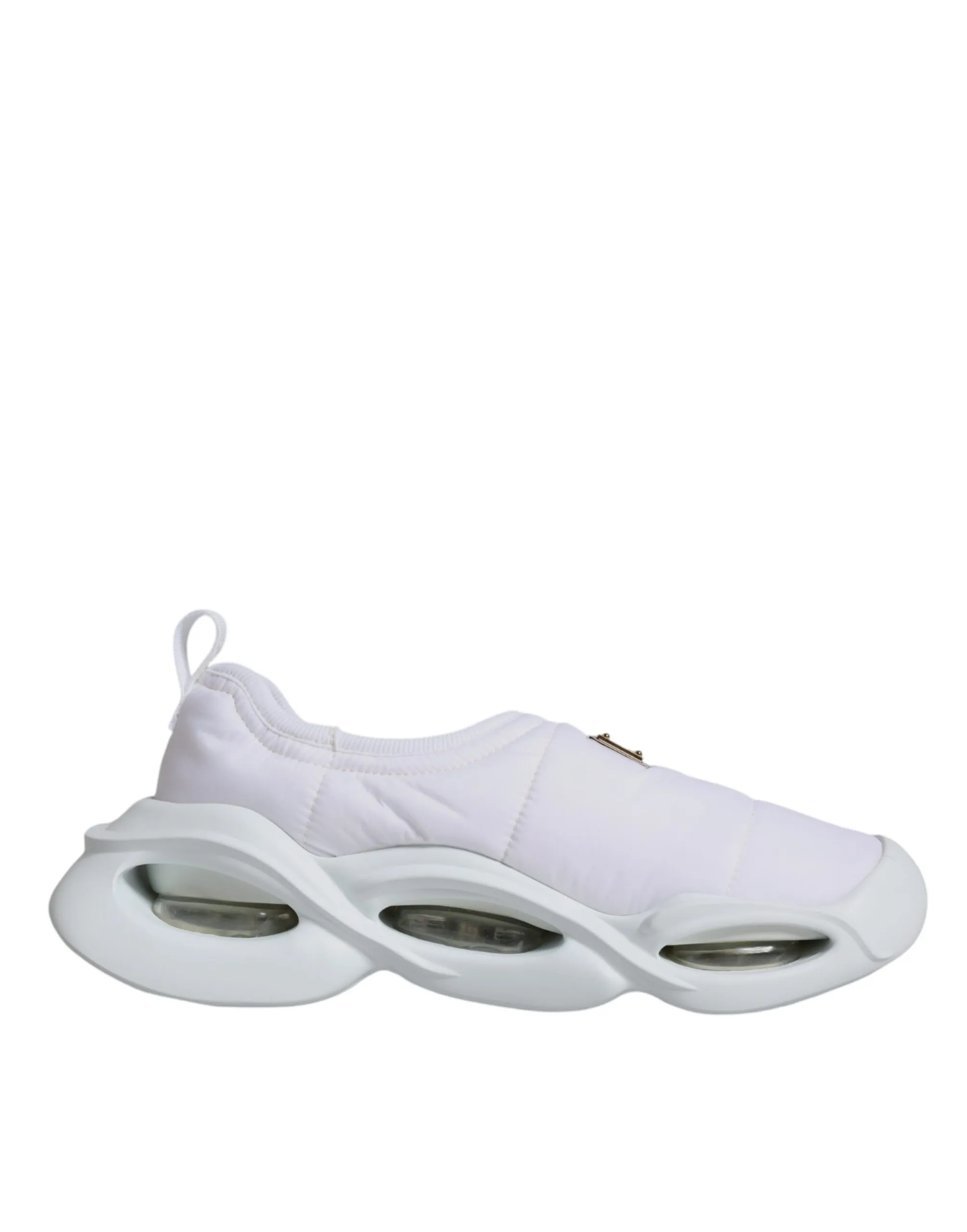 Dolce & Gabbana Women's White Padded Fabric Low Top Sneakers Shoes
