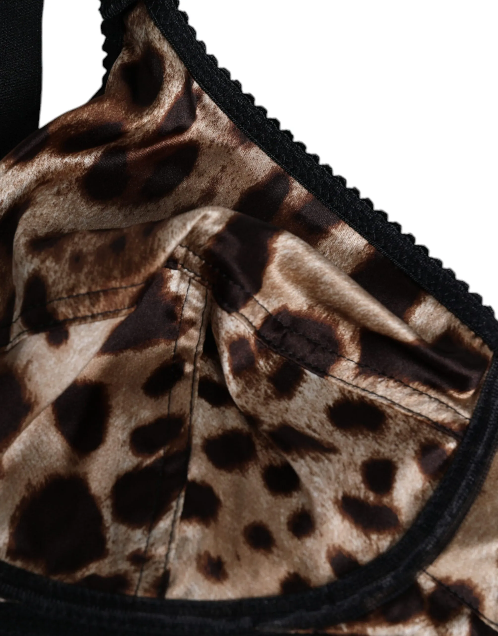 Dolce & Gabbana Women's Brown Silk Stretch Leopard Bra Panty Underwear