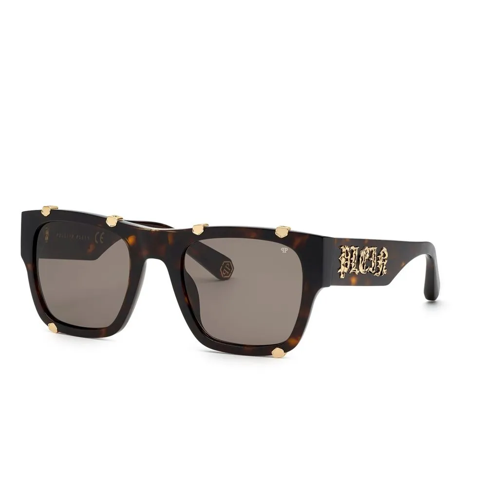 Philipp Plein Men's Brown Acetate Sunglasses