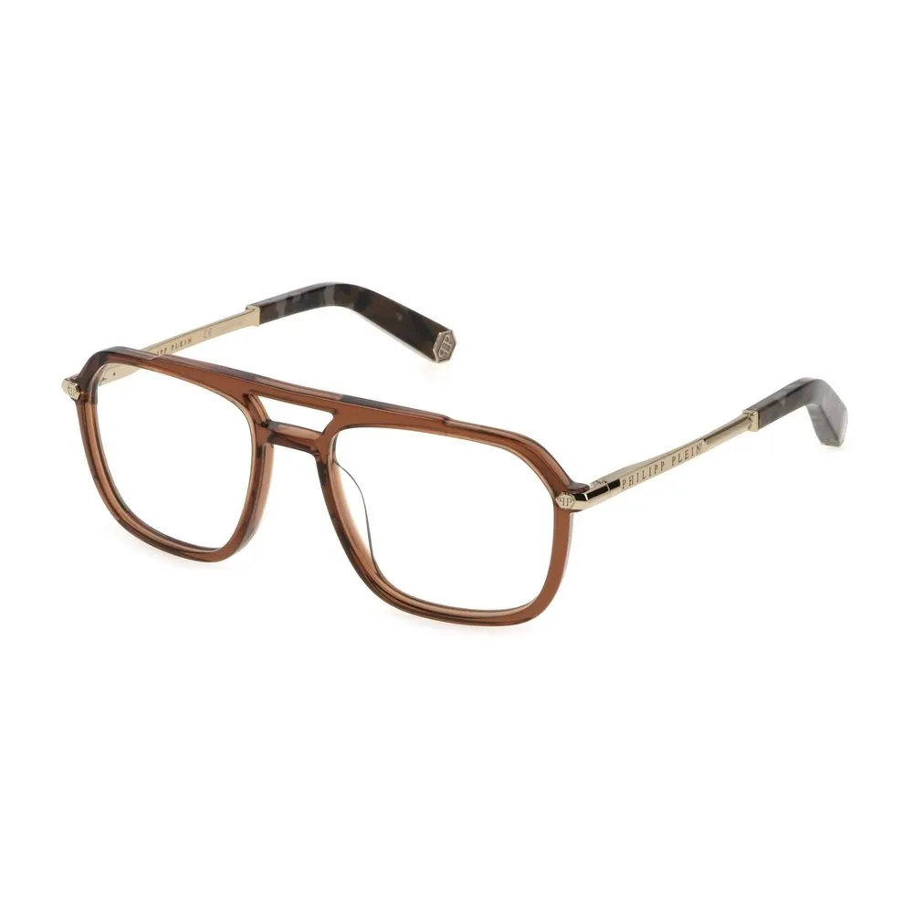 Philipp Plein Men's Brown Acetate Frames