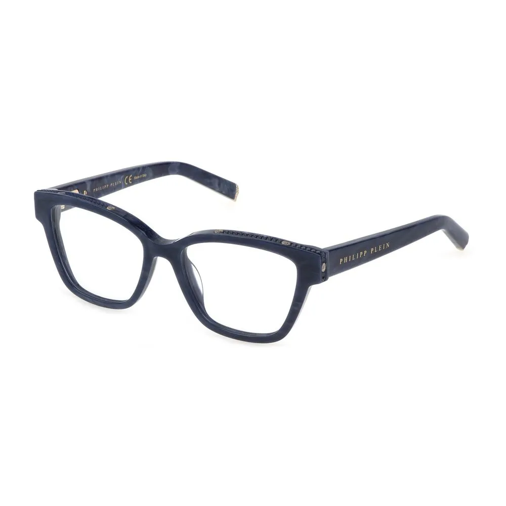 Philipp Plein Women's Blue Metal Acetate Frames