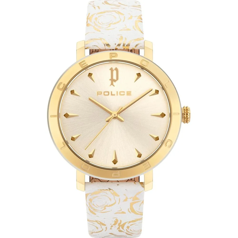 Police Women's White Leather Watch