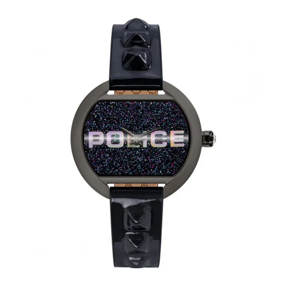 Police Women's Black Leather Watch