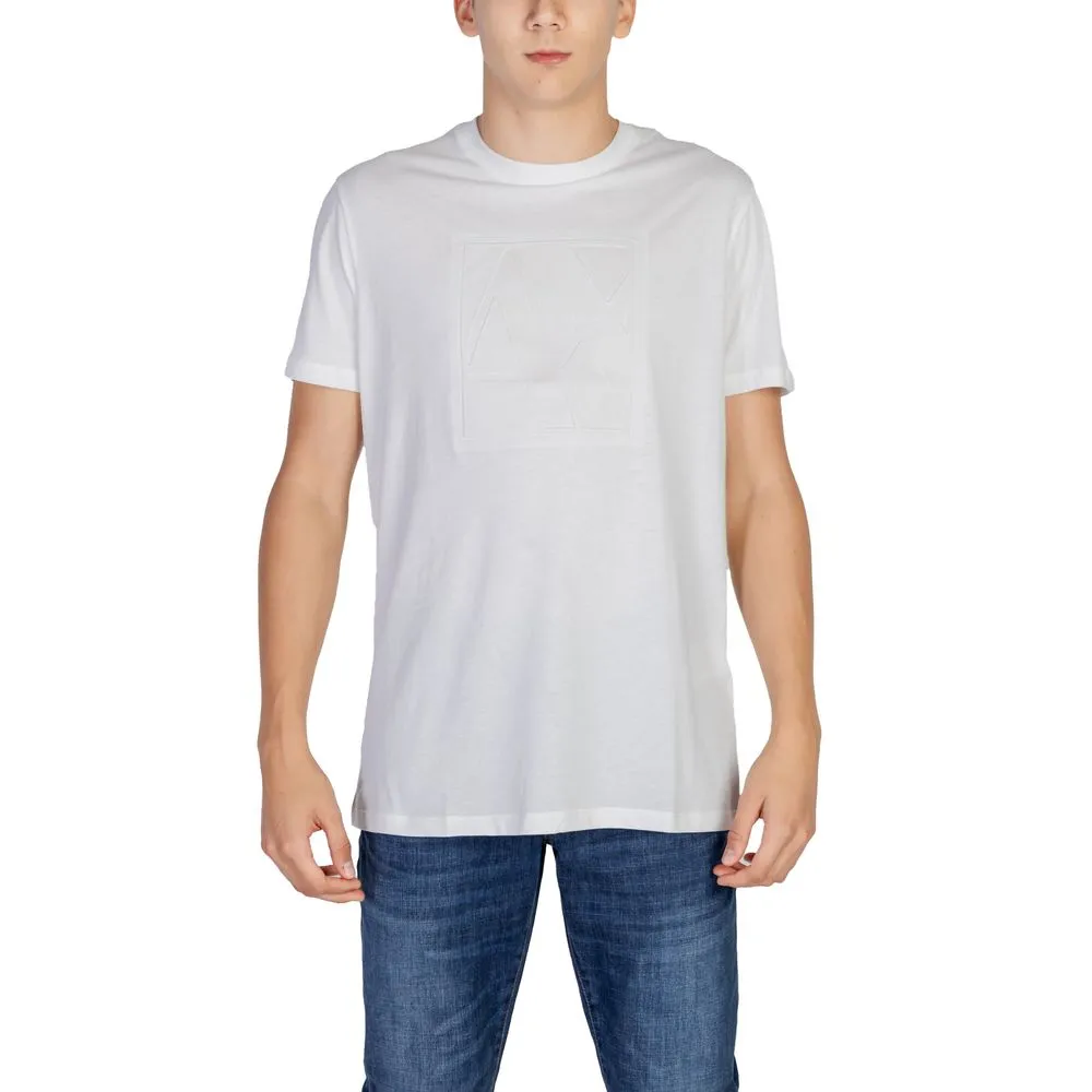 Armani Exchange Men's Cream Cotton T-Shirt