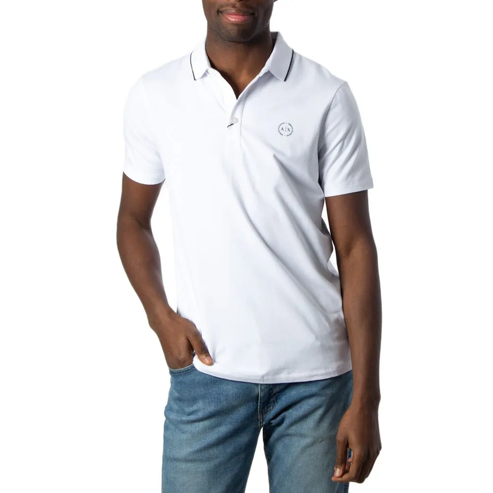 Armani Exchange Men's White Cotton Polo Shirt