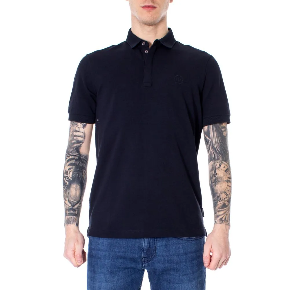 Armani Exchange Men's Blue Cotton Polo Shirt