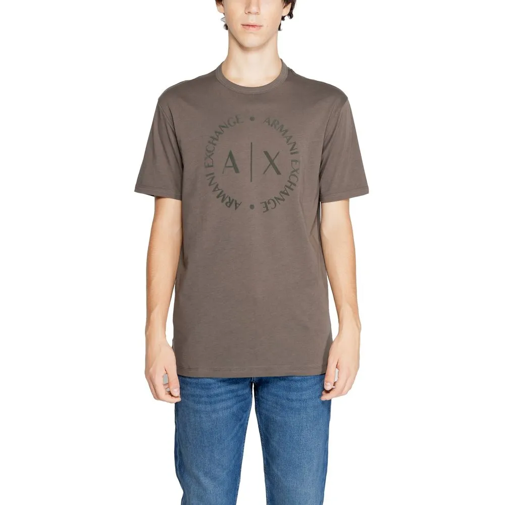 Armani Exchange Men's Brown Cotton T-Shirt