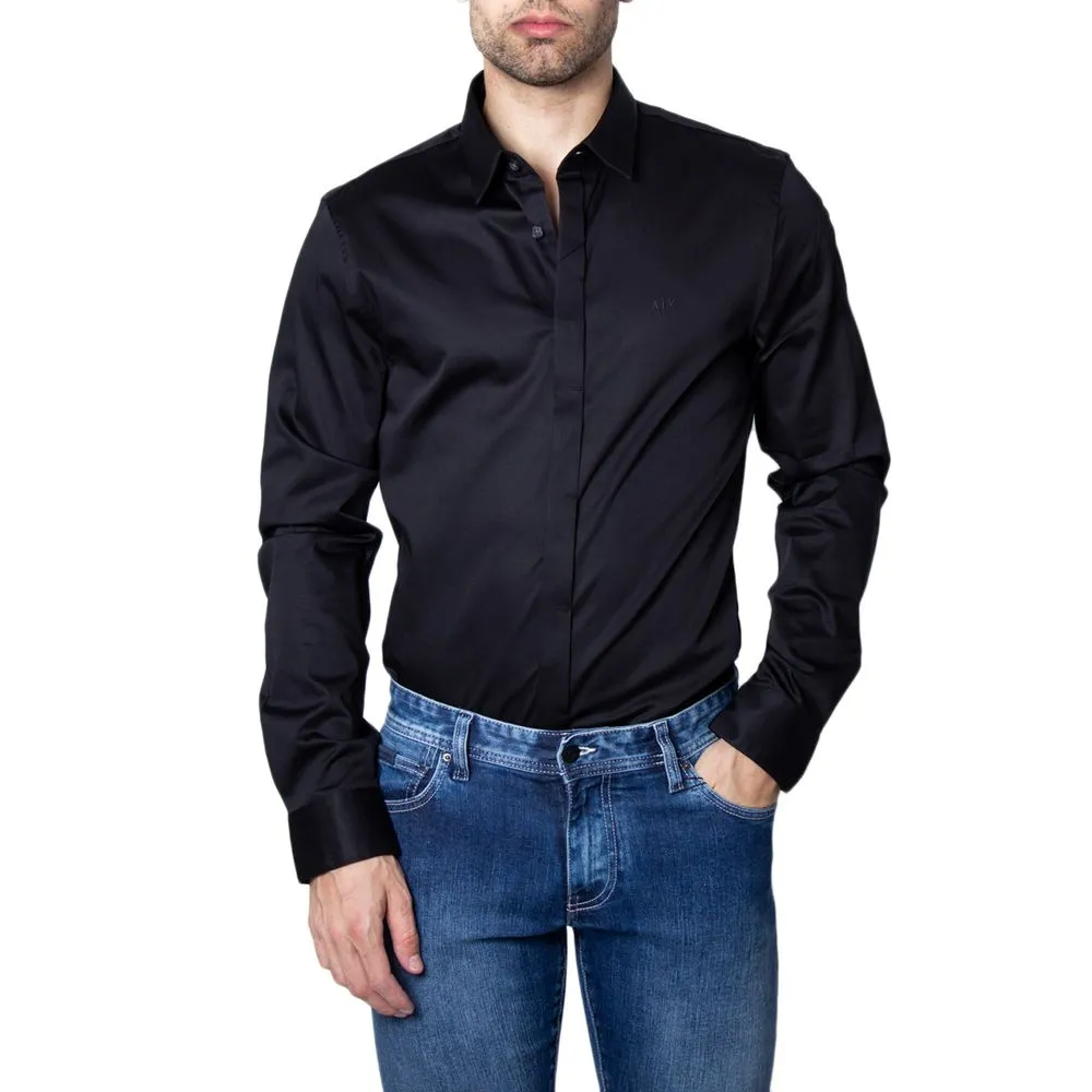 Armani Exchange Men's Black Cotton Shirt
