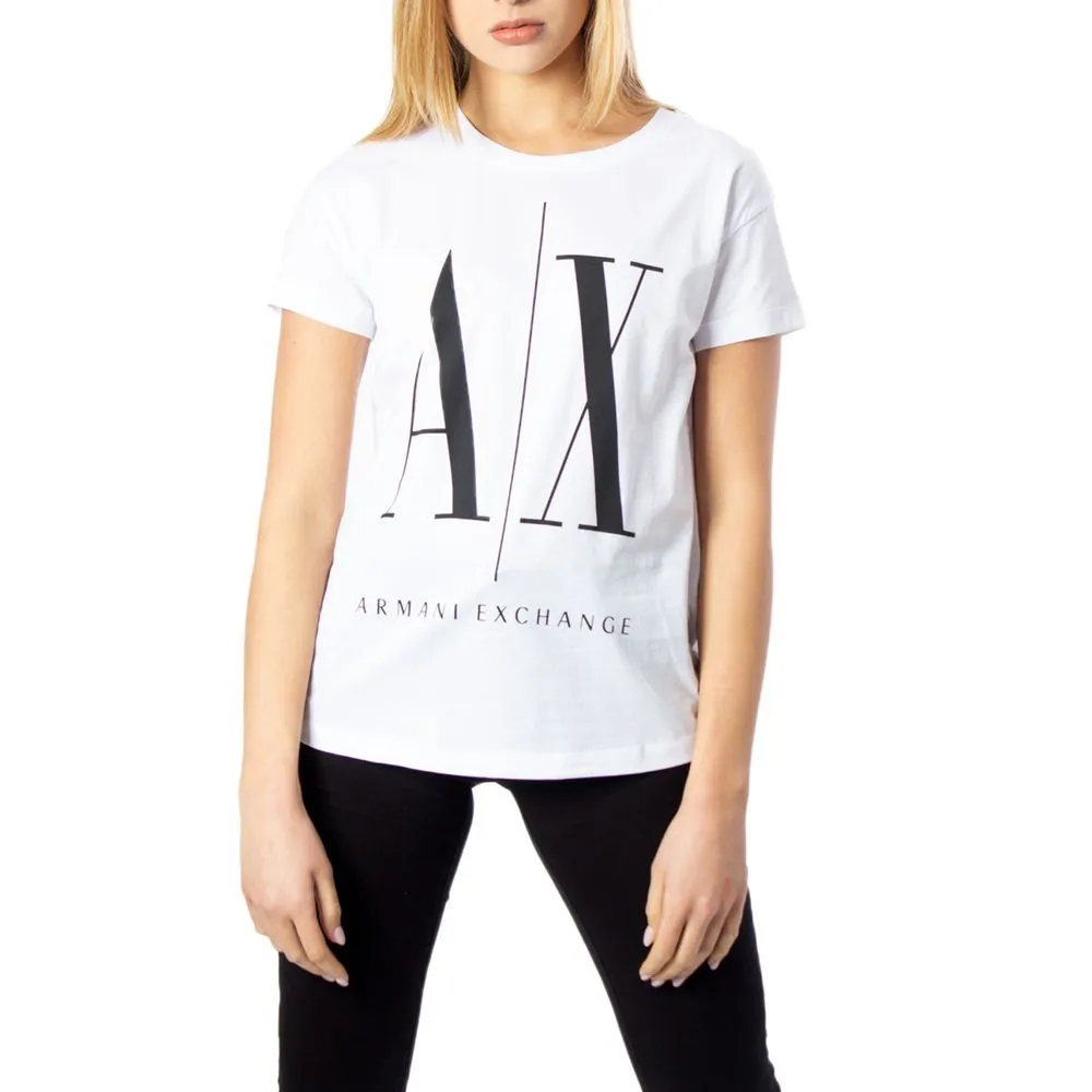 Armani Exchange Women's White Cotton Tops & T-Shirt