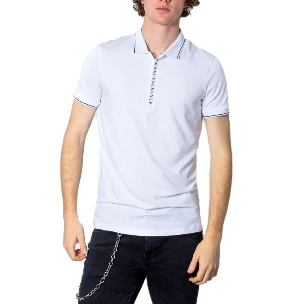 Armani Exchange Men's White Cotton Polo Shirt