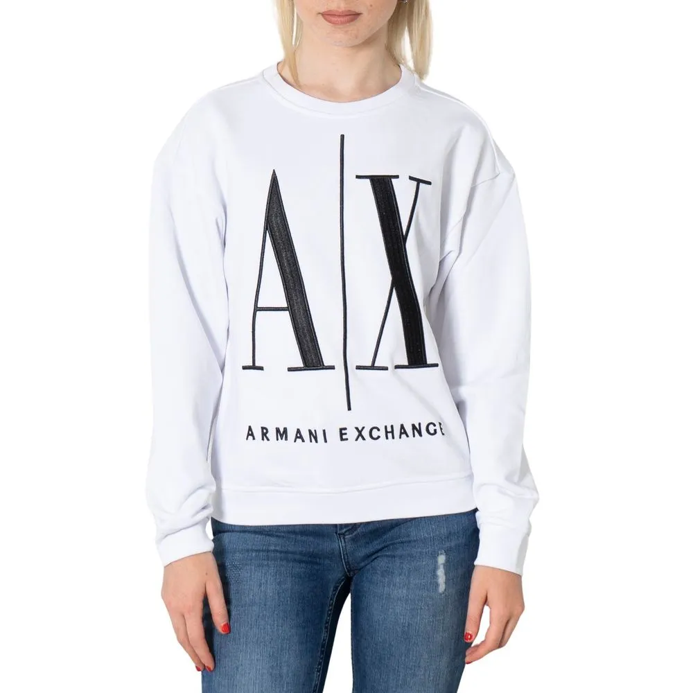 Armani Exchange Women's White Cotton Sweater