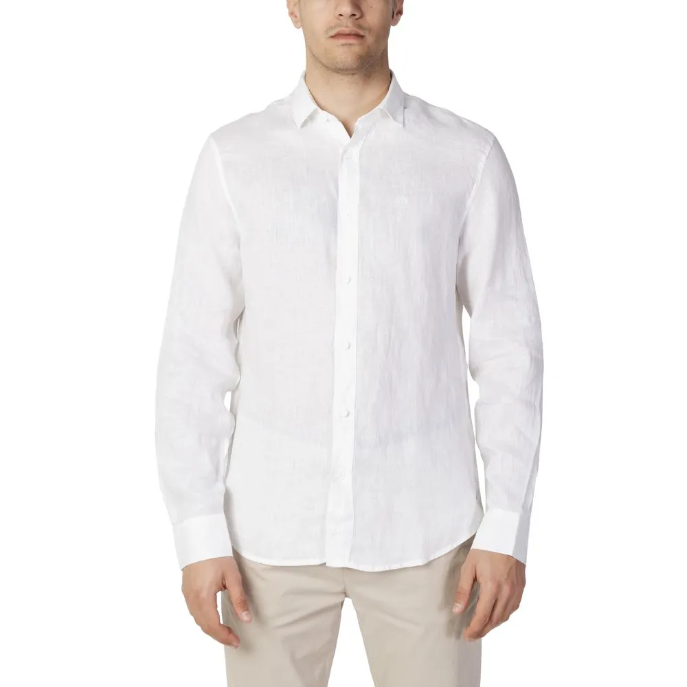 Armani Exchange Men's White Linen Shirt