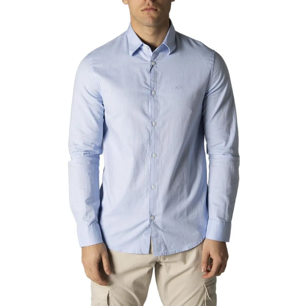 Armani Exchange Men's Blue Cotton Shirt