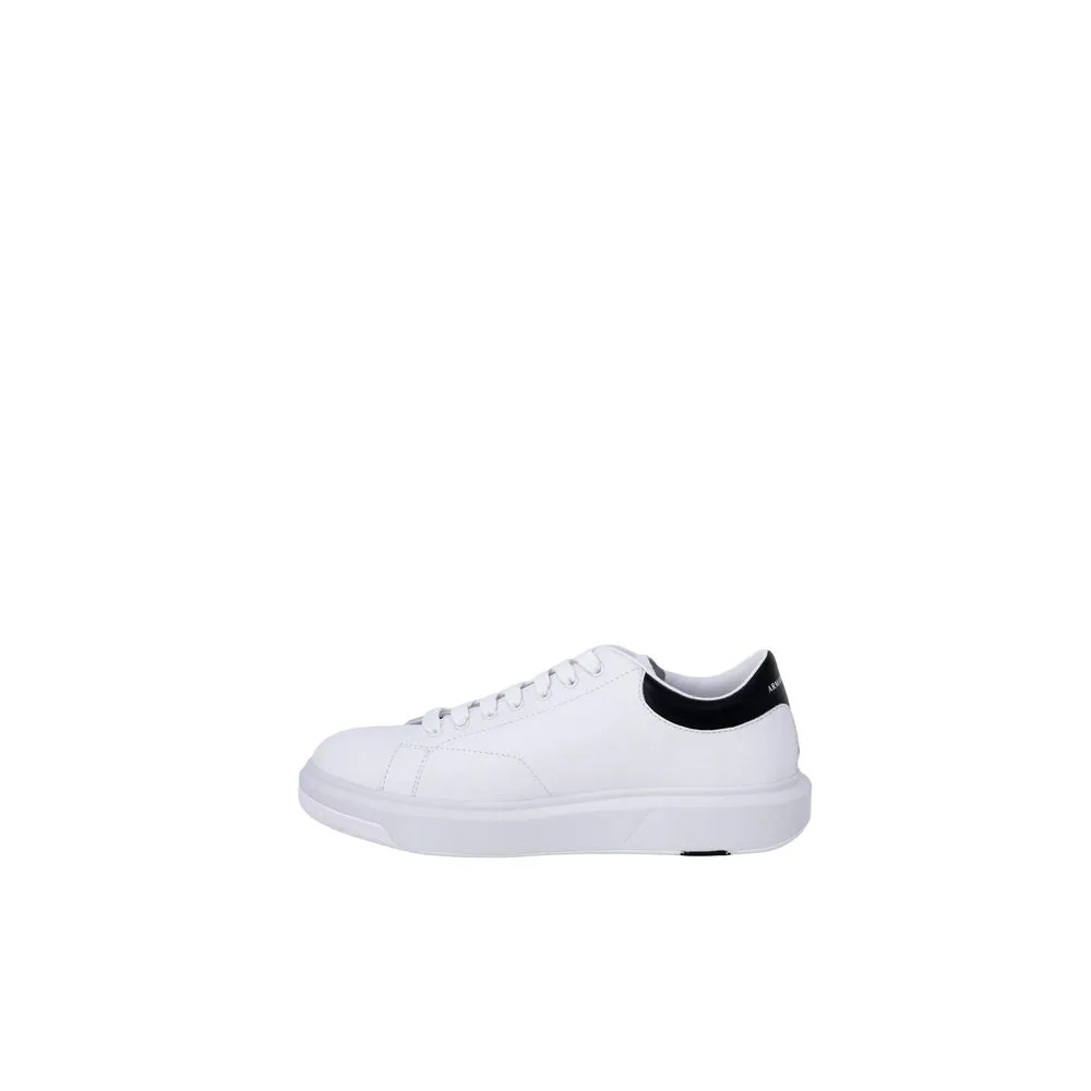 Armani Exchange Men's Black And White Leather Sneaker