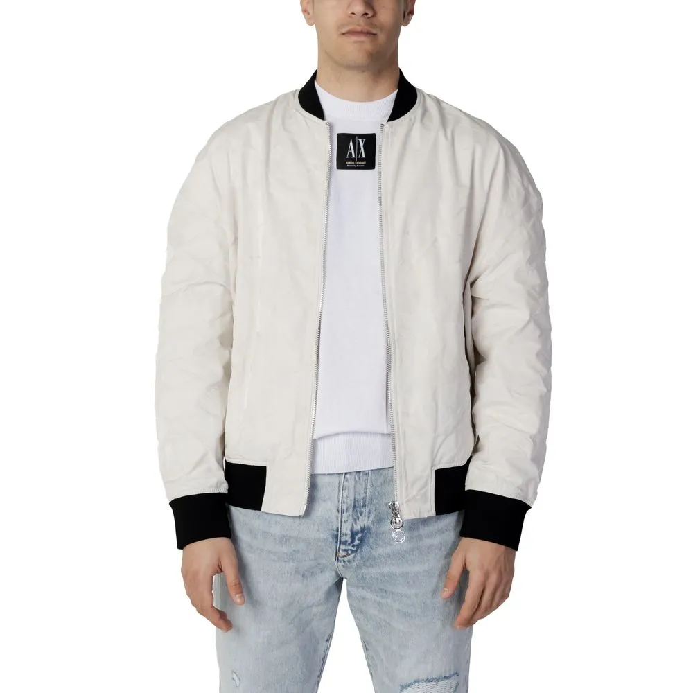 Armani Exchange Men's Cream Polyester Jacket