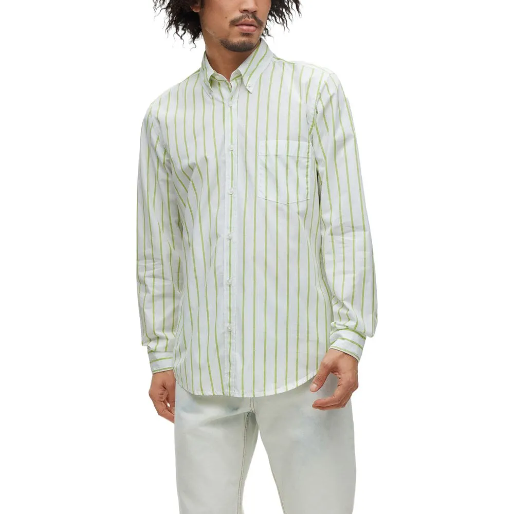 Hugo Boss Men's Green Cotton Shirt
