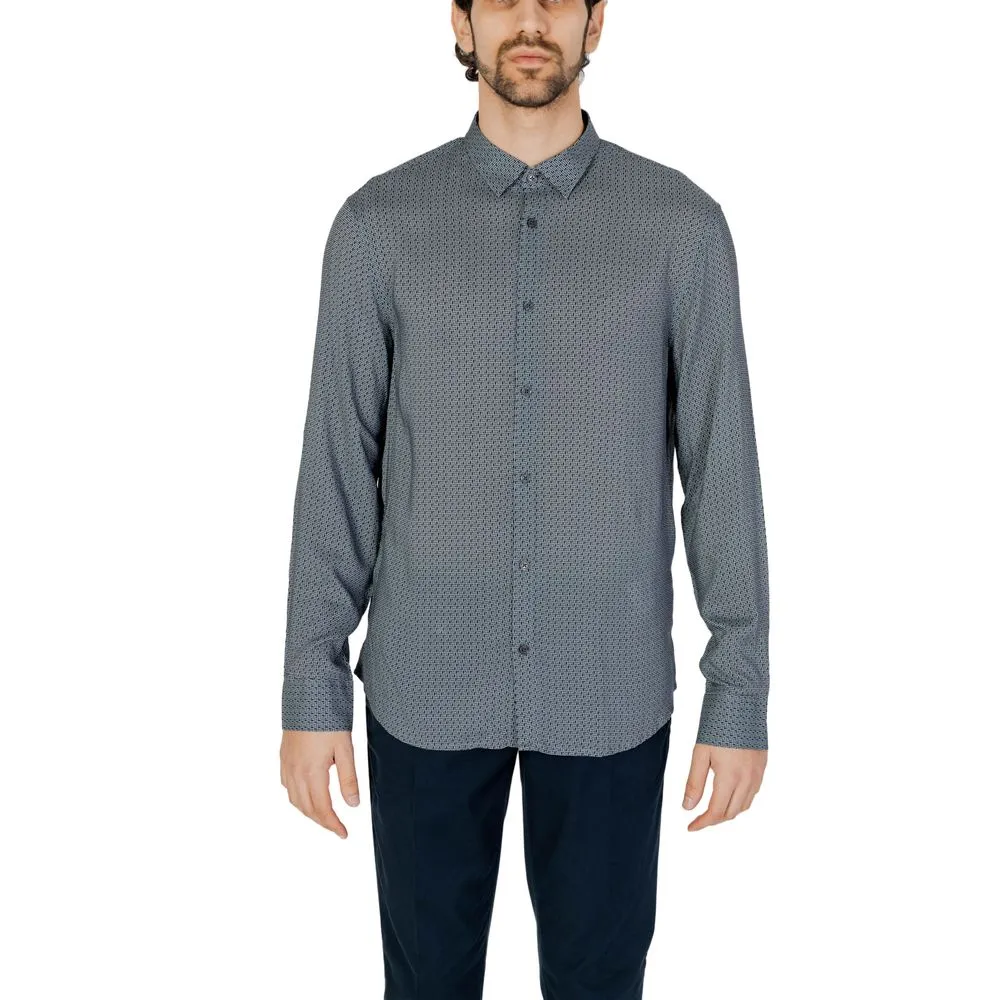 Armani Exchange Men's Gray Viscose Shirt