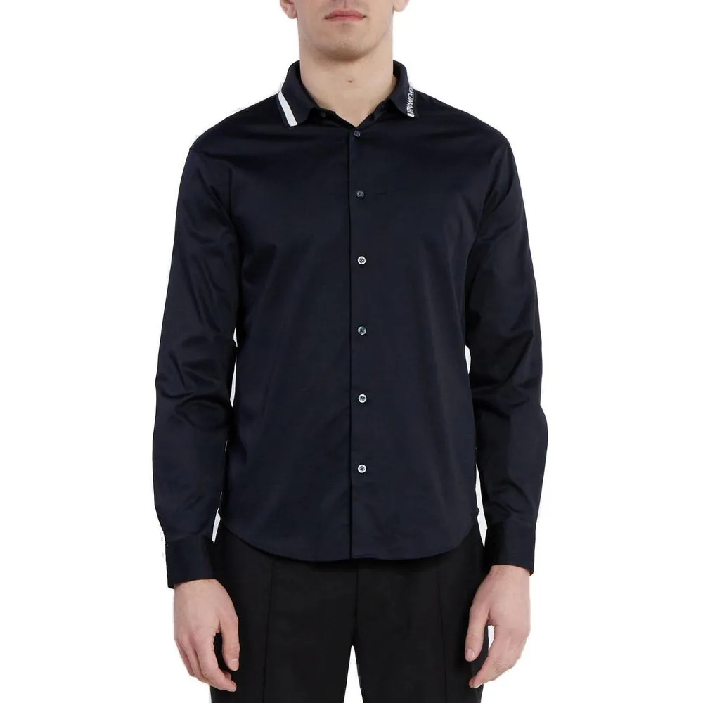 Armani Exchange Men's Blue Cotton Shirt