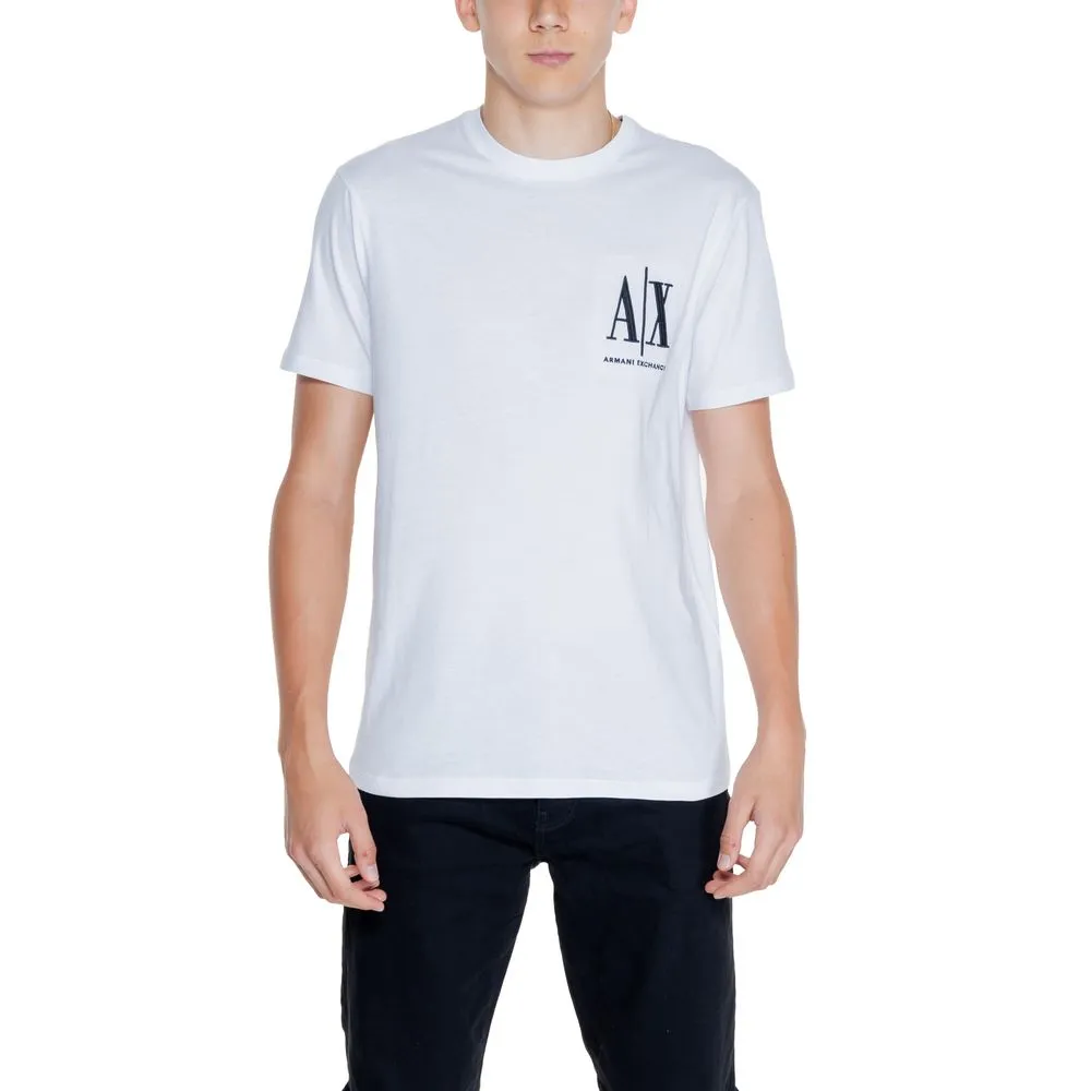 Armani Exchange Men's Black And White Cotton T-Shirt