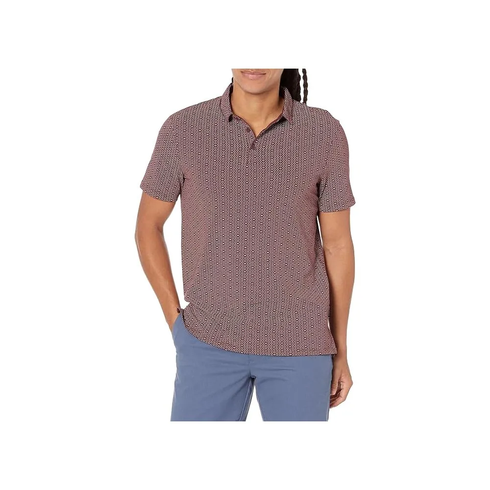 Armani Exchange Men's Bordeaux Cotton Polo Shirt