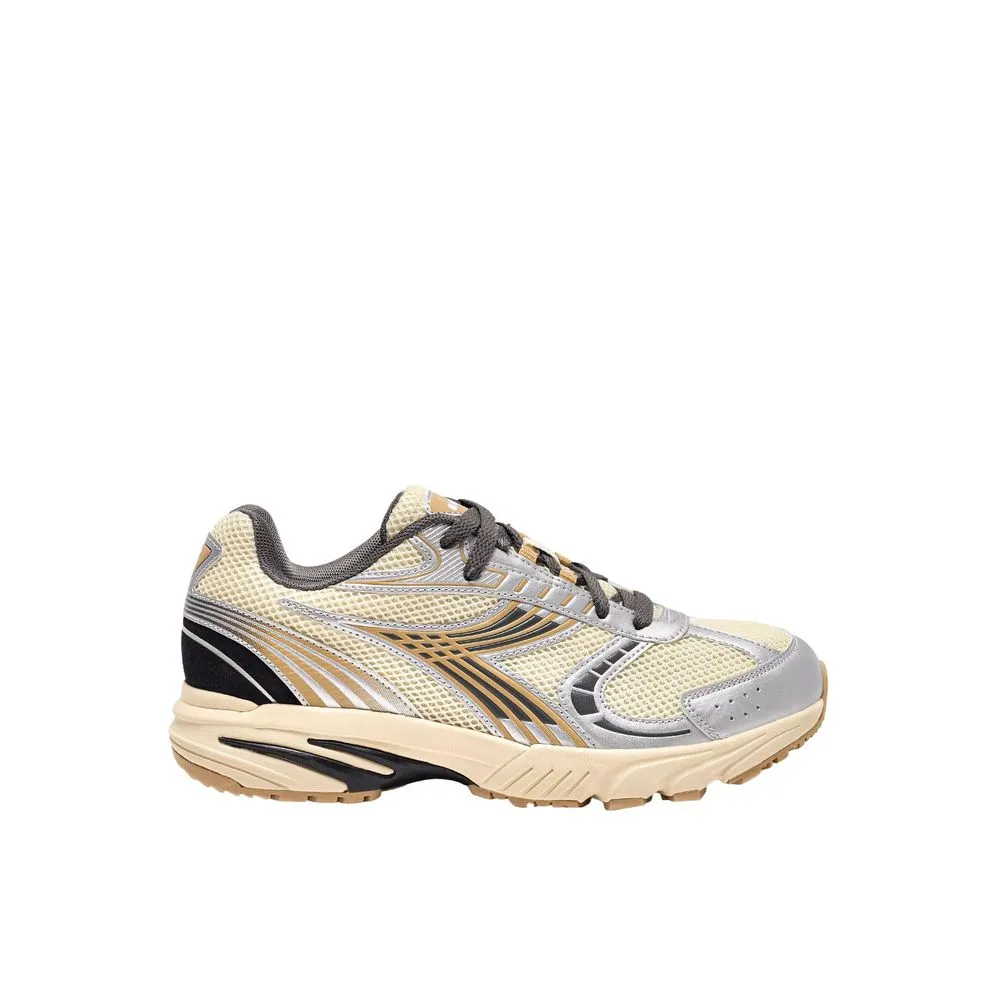 Diadora Men's Cream Synthetic Material Sneaker