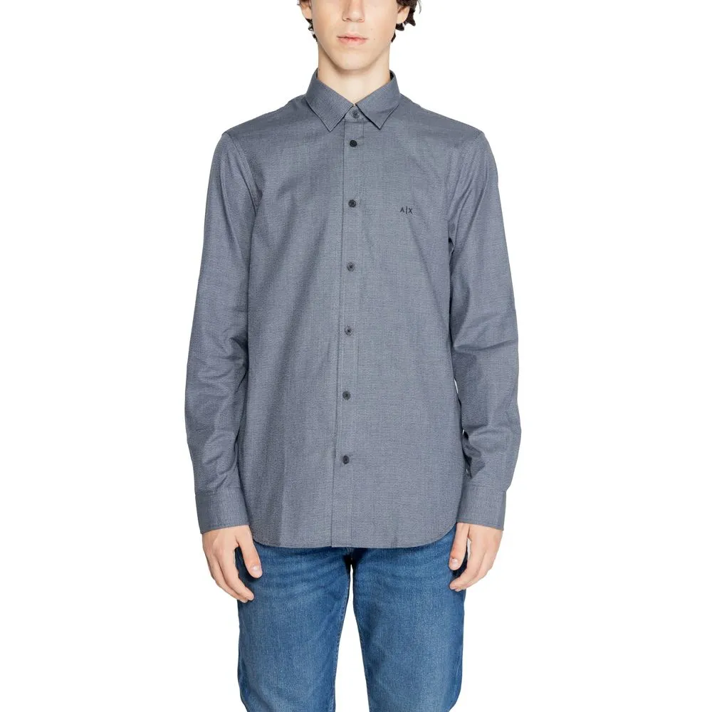 Armani Exchange Men's Blue Cotton Shirt