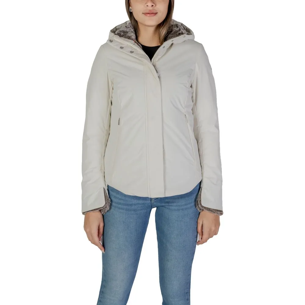 Suns Women's Cream Polyester Jackets & Coat