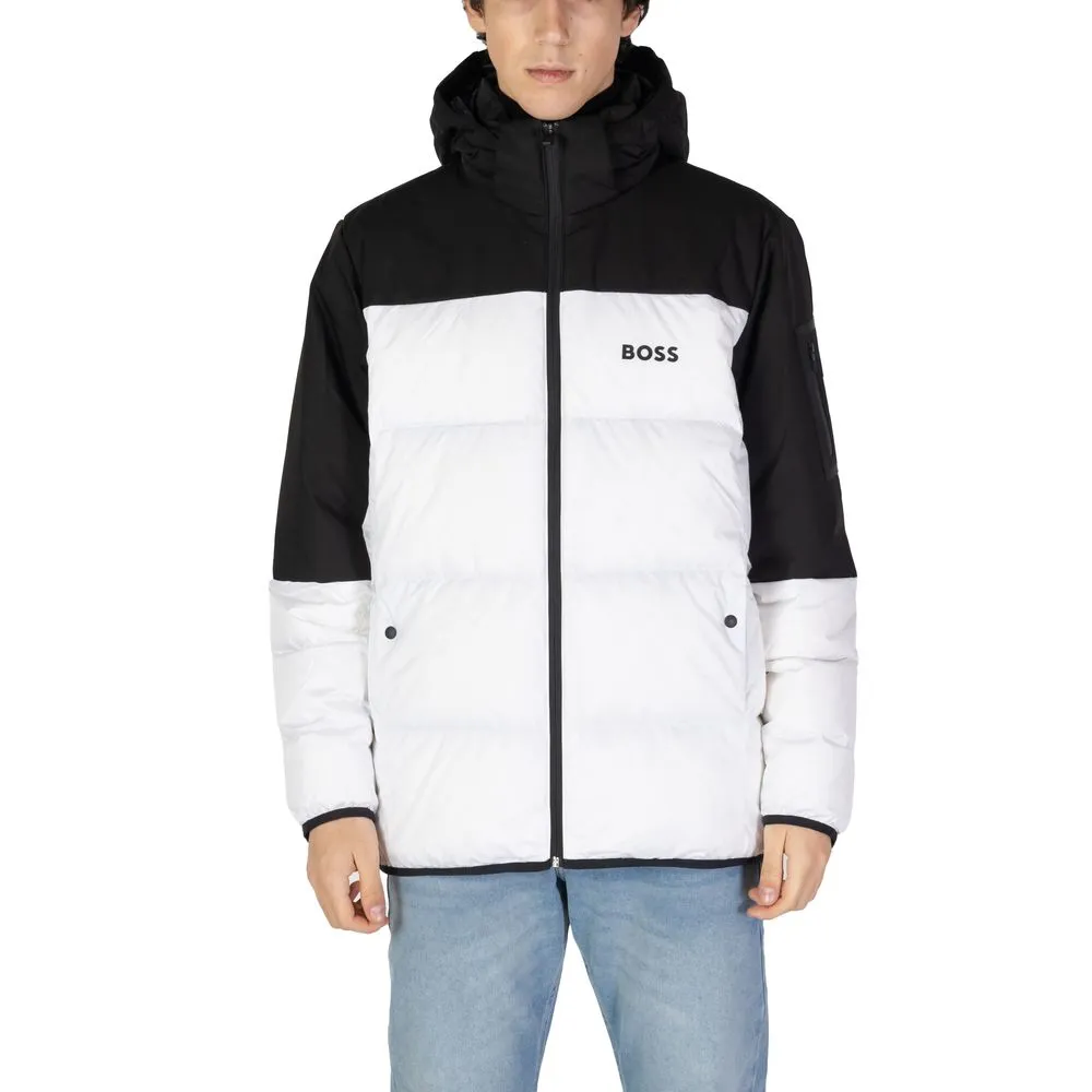 Hugo Boss Men's White Polyester Polyester Jacket