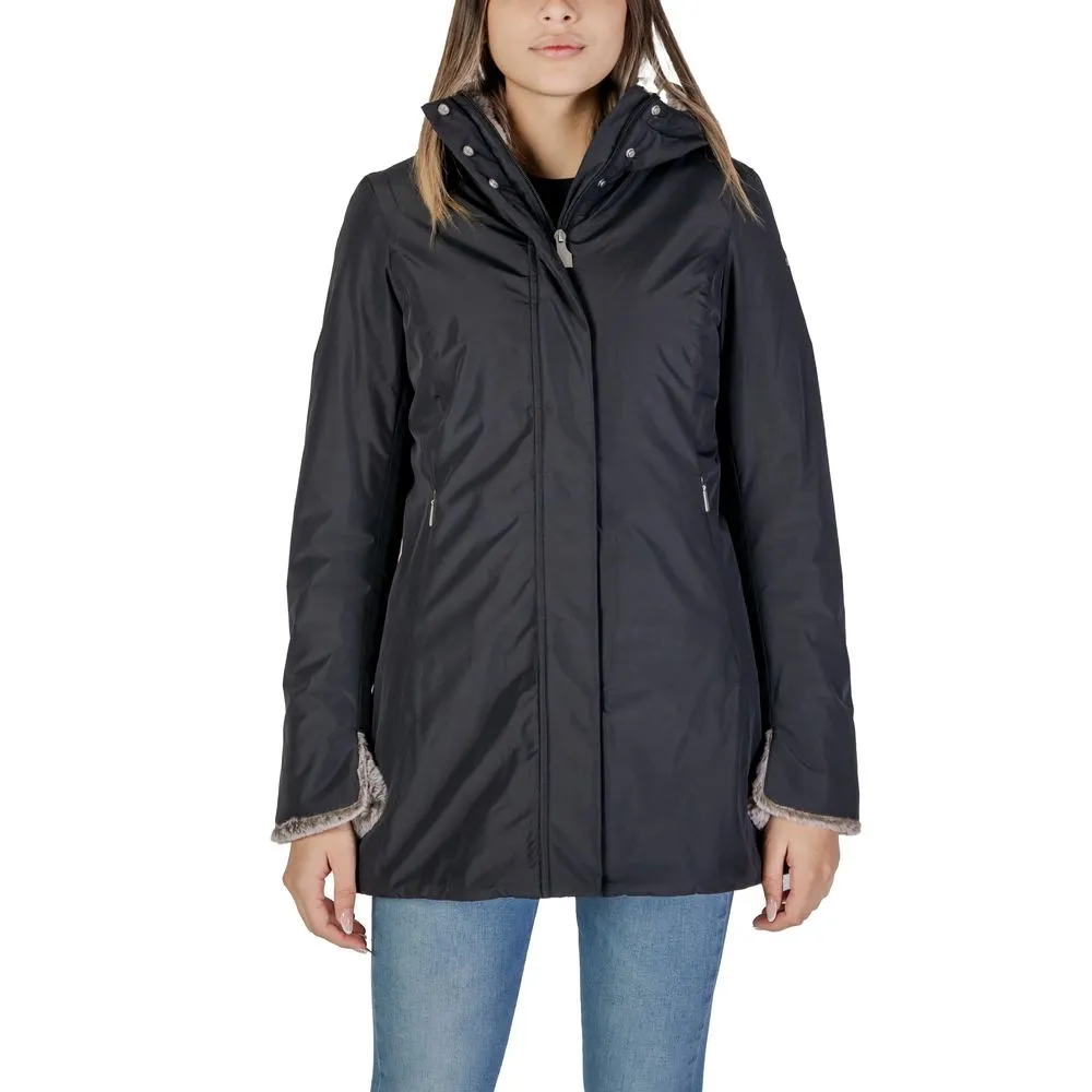 Suns Women's Black Polyester Jackets & Coat