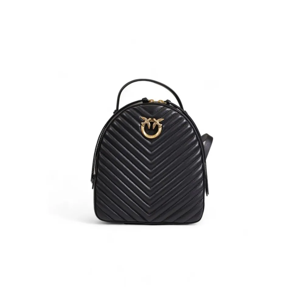 PINKO Women's Black Leather Backpack