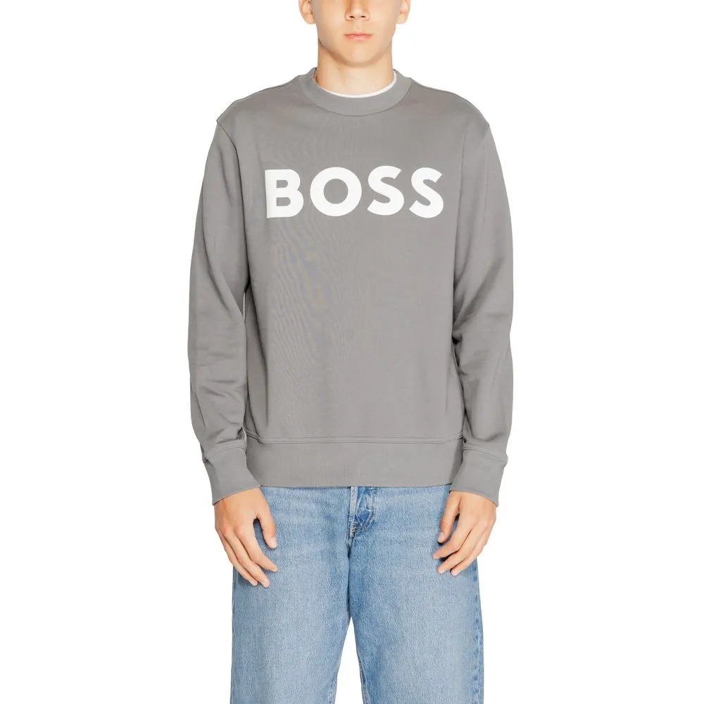 Hugo Boss Men's Gray Cotton Sweater