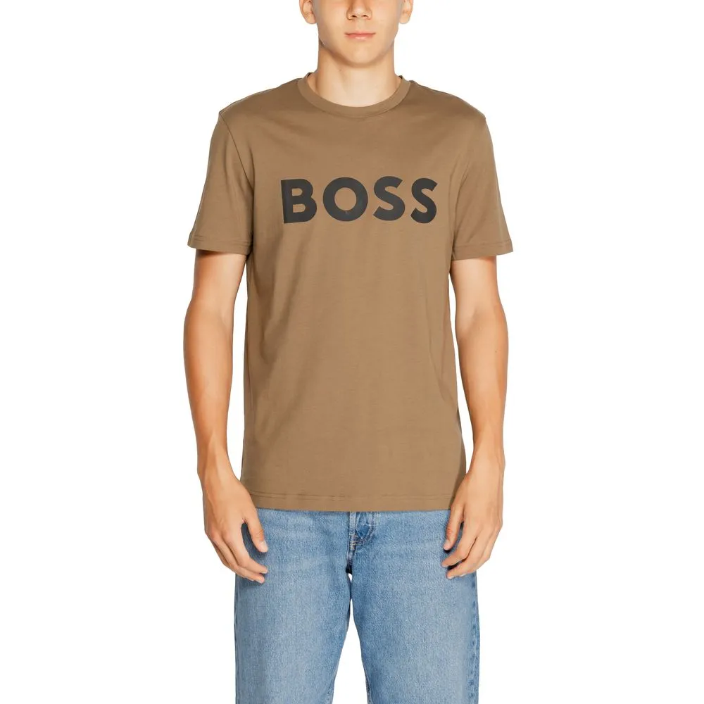 Hugo Boss Men's Brown Cotton T-Shirt