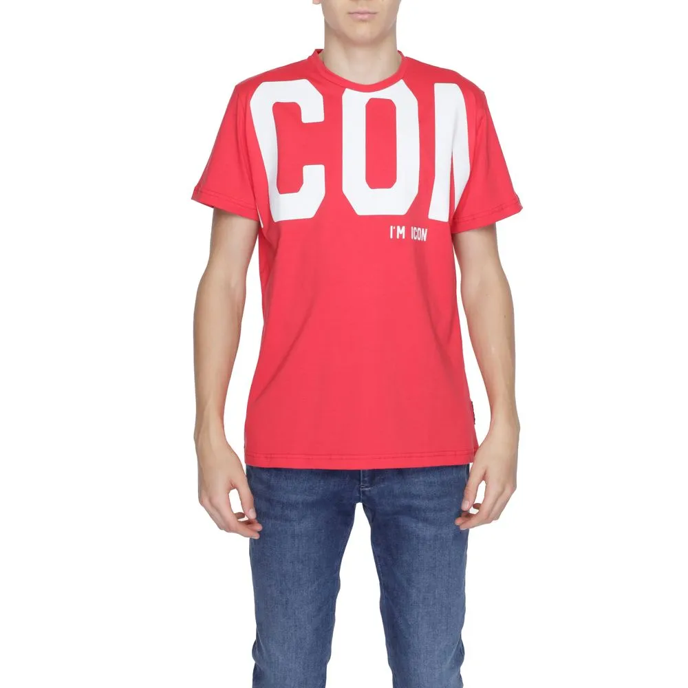 Icon Men's Red Cotton T-Shirt