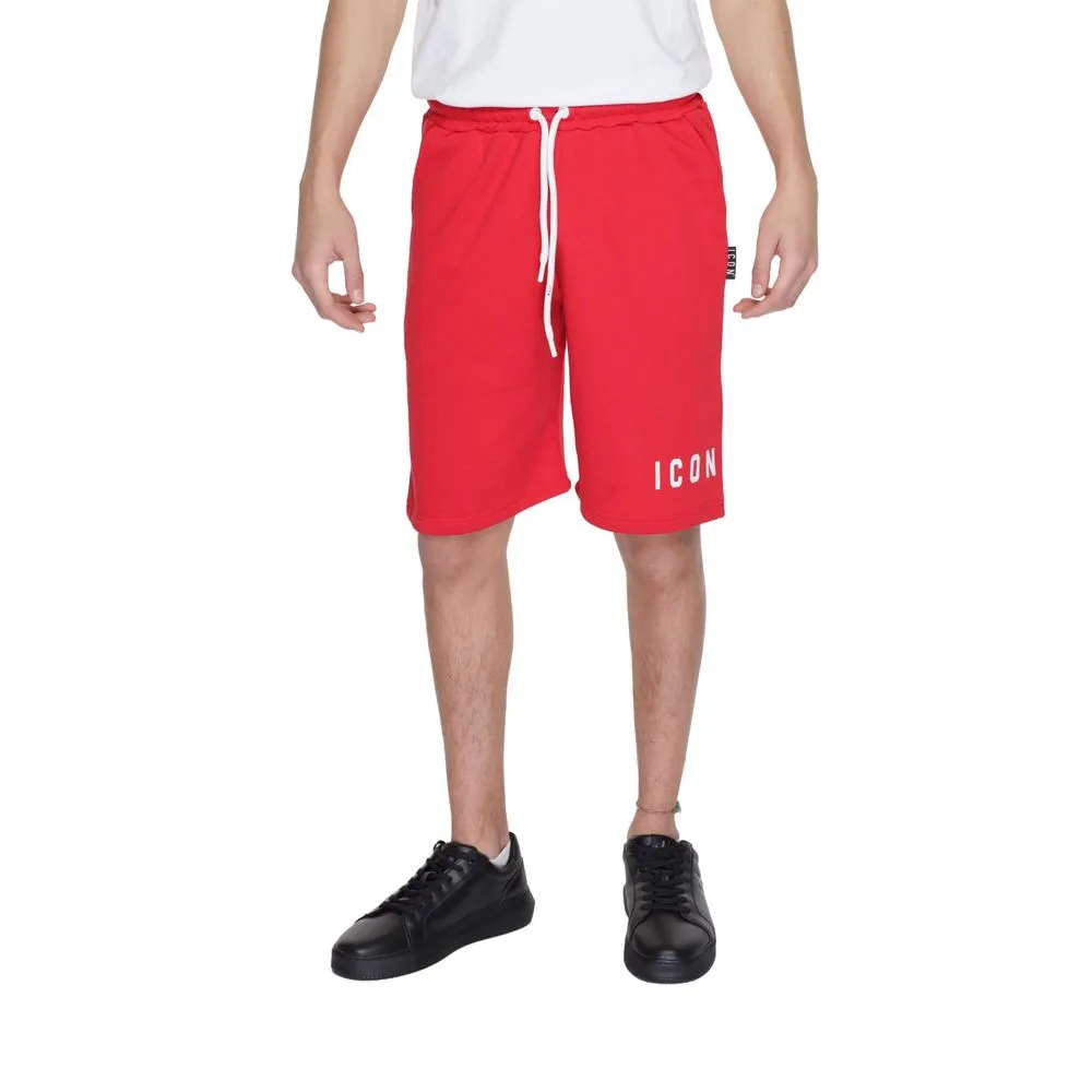Icon Men's Red Cotton Short