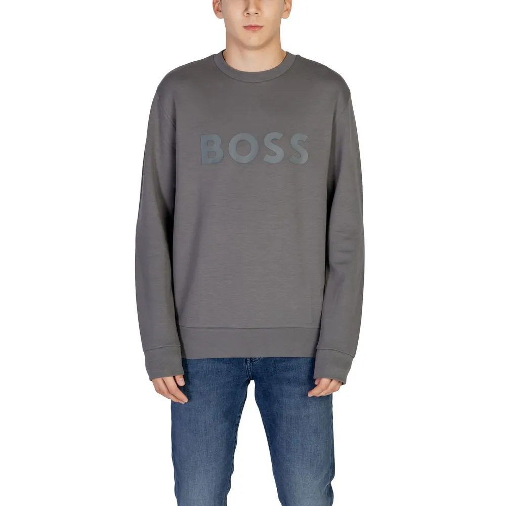 Hugo Boss Men's Gray Cotton Sweater