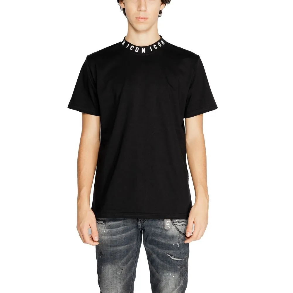Icon Men's Black Cotton T-Shirt
