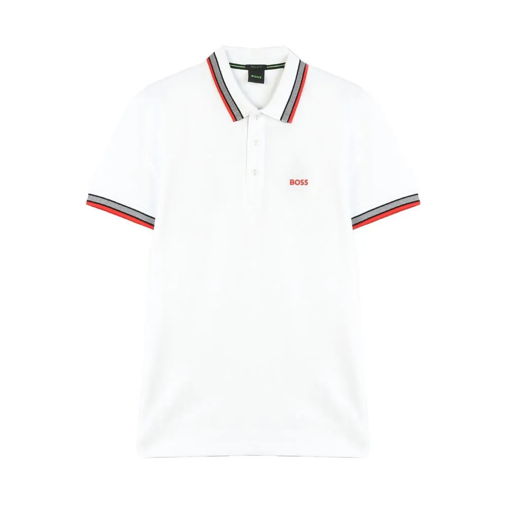 Hugo Boss Men's Black And White Cotton Polo Shirt